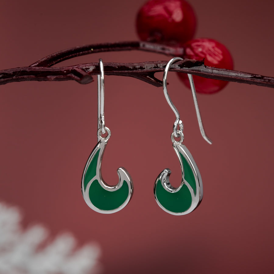 Wave Dangle Earrings with Color (CDB 4560)