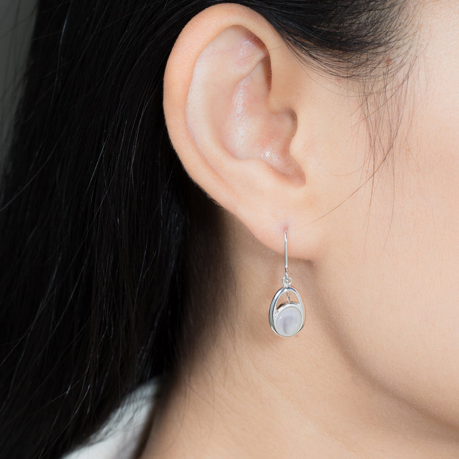 Oval Dangle Earrings with Stone (CDB 4561)