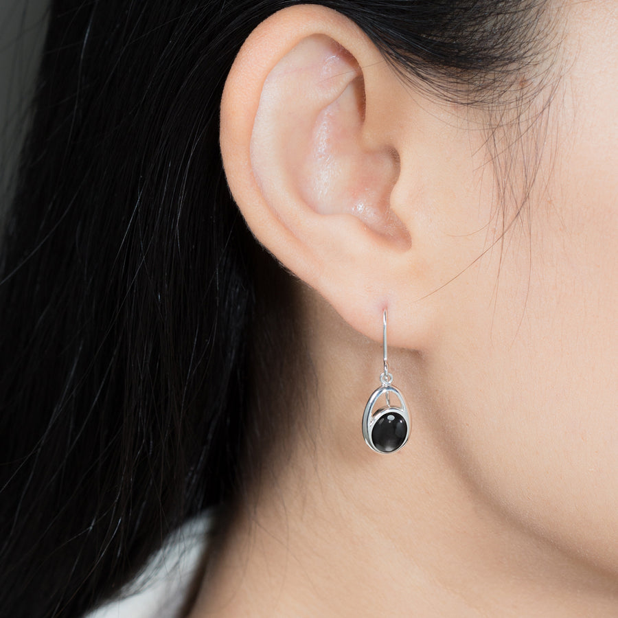 Oval Dangle Earrings with Stone (CDB 4561)