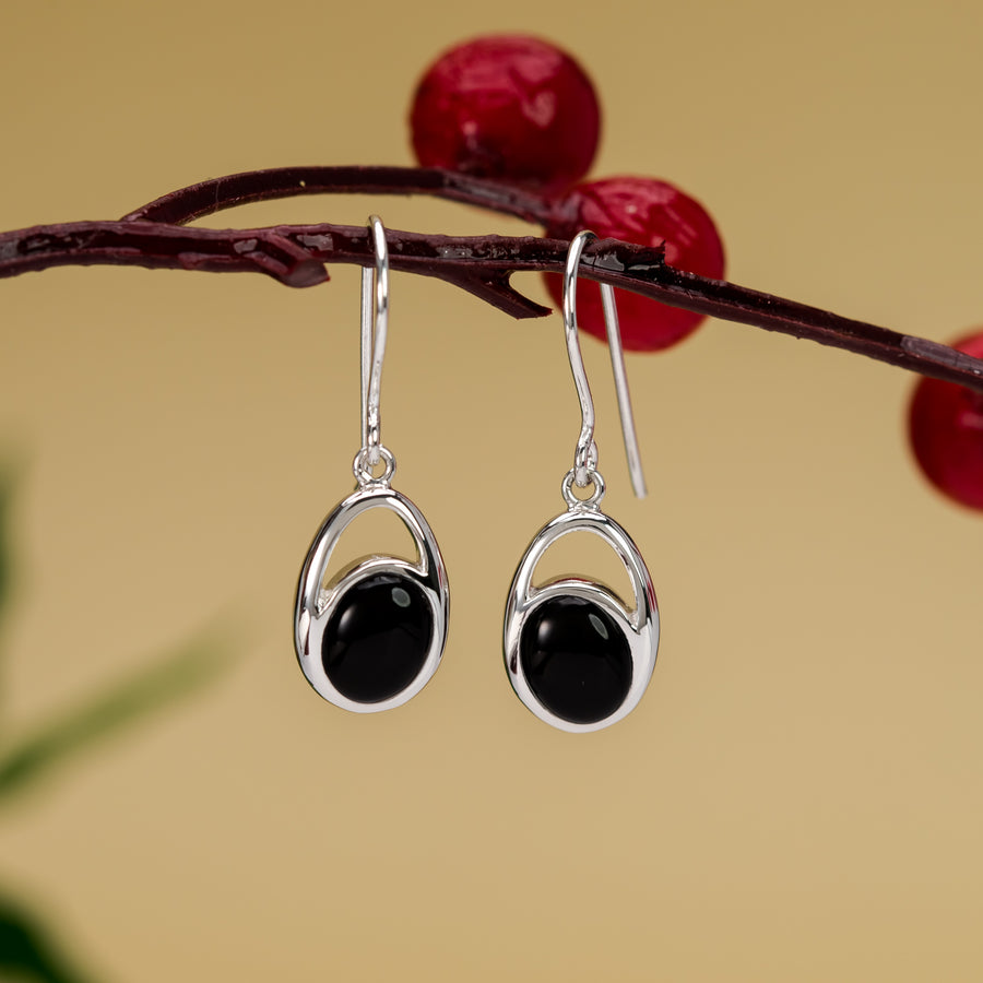 Oval Dangle Earrings with Stone (CDB 4561)