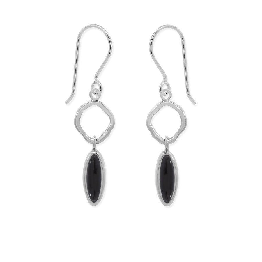 Wavy Link Oval Dangle Earrings with Stone (CDB 4562)