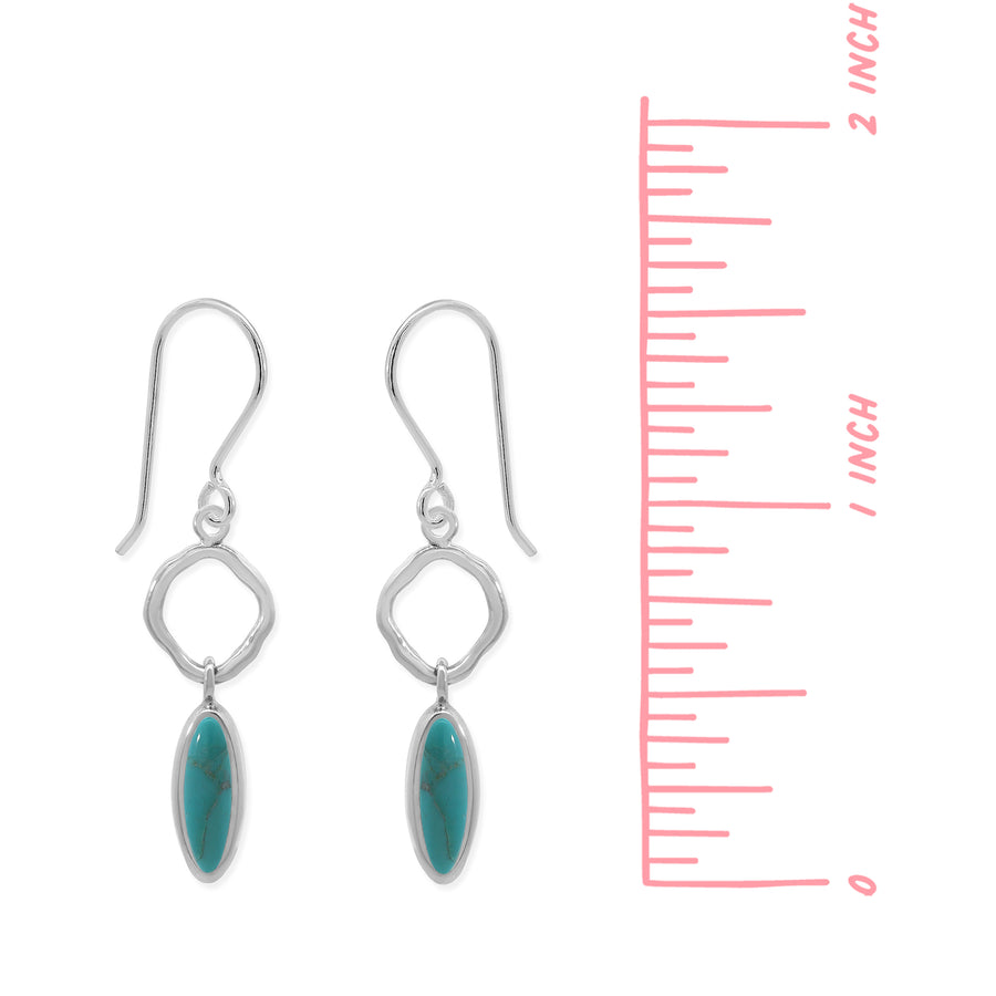 Wavy Link Oval Dangle Earrings with Stone (CDB 4562)