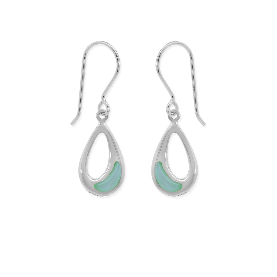 Fluid Teardrop Dangle Earrings with Stone (CDB 4563)