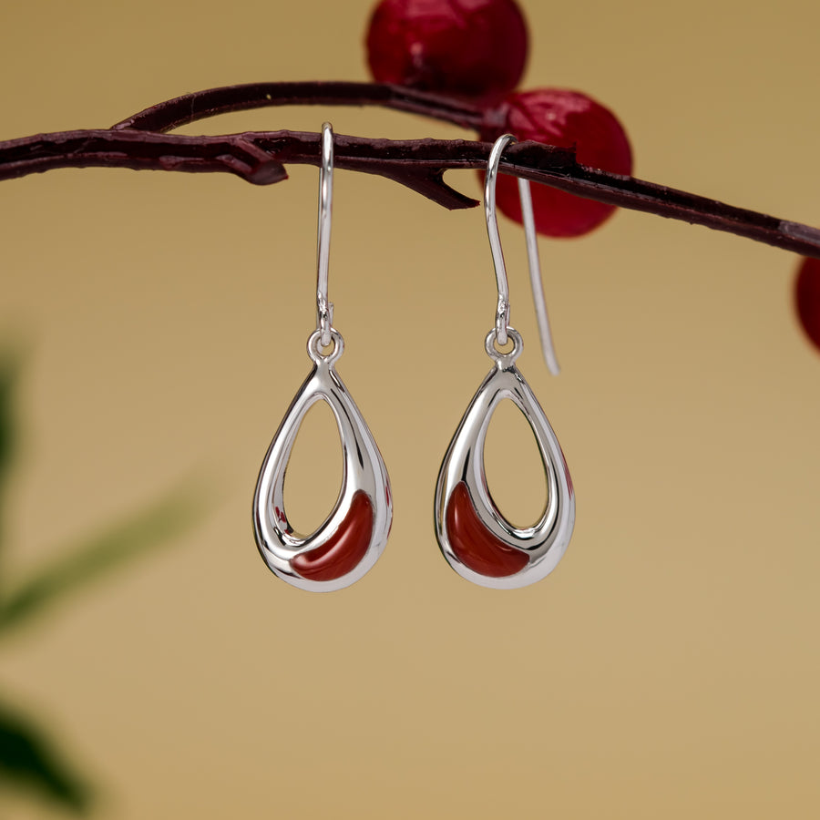 Fluid Teardrop Dangle Earrings with Stone (CDB 4563)