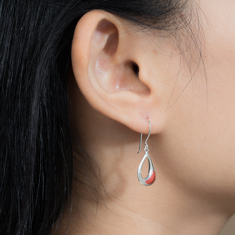 Fluid Teardrop Dangle Earrings with Stone (CDB 4563)