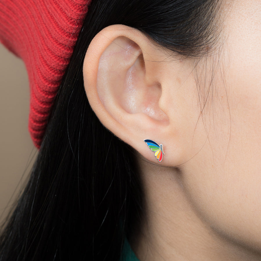 Rainbow Butterfly Wing Studs (EA 329MLT)