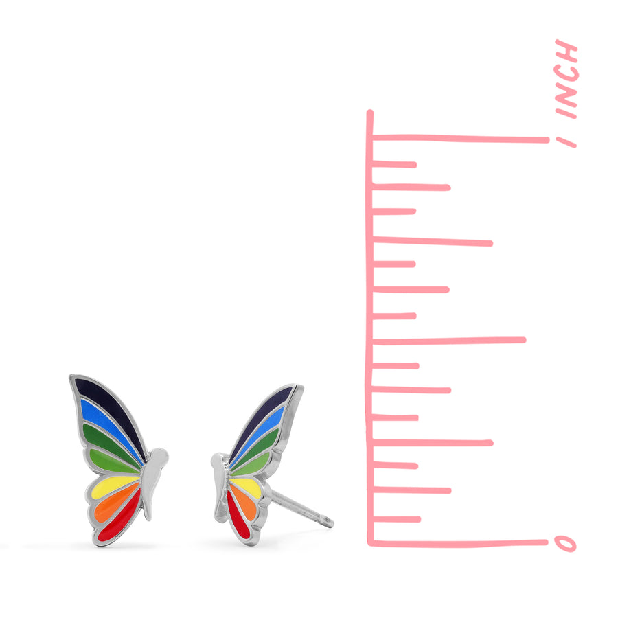 Rainbow Butterfly Wing Studs (EA 329MLT)