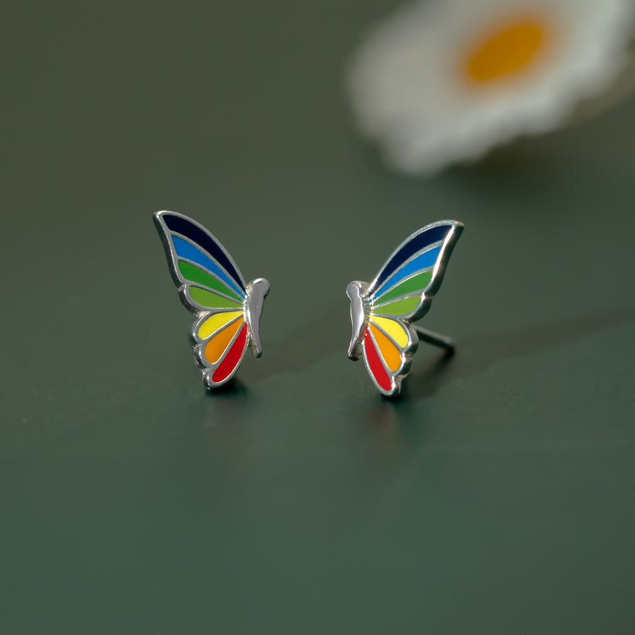 Rainbow Butterfly Wing Studs (EA 329MLT)