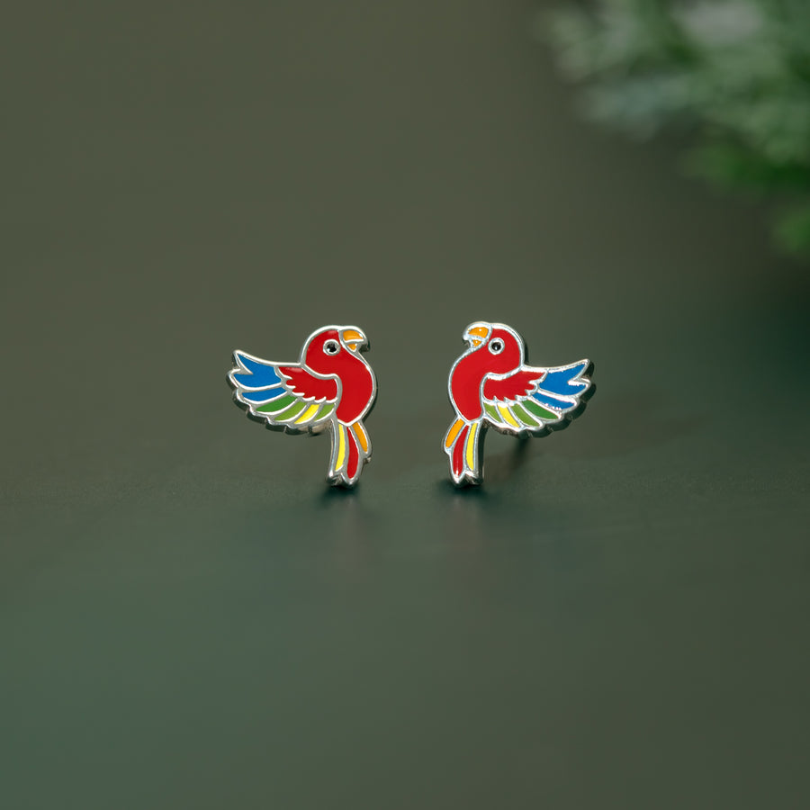 Rainbow Parrot Studs (EA 332RD)