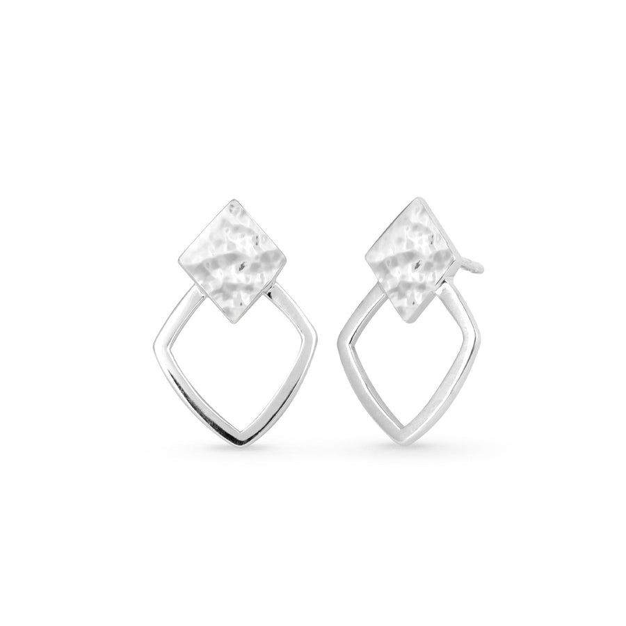 Hammered Diamond Shape Earring Studs (EDA 2454)