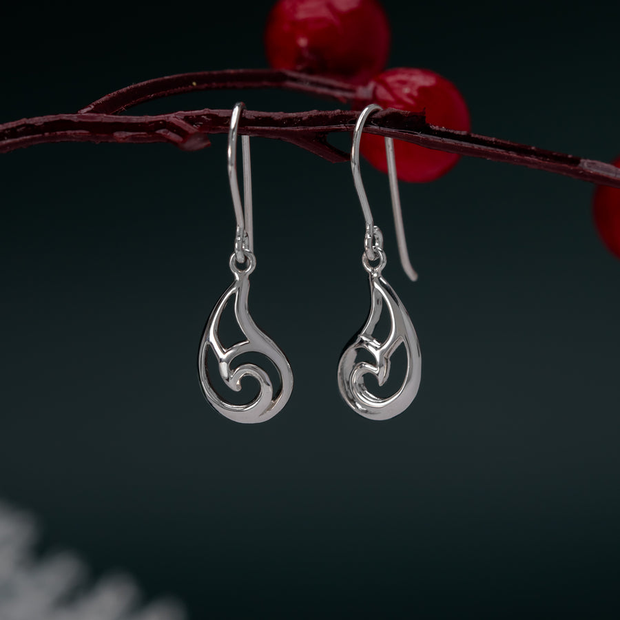Wave Outline Dangle Earrings (EDA 2761)