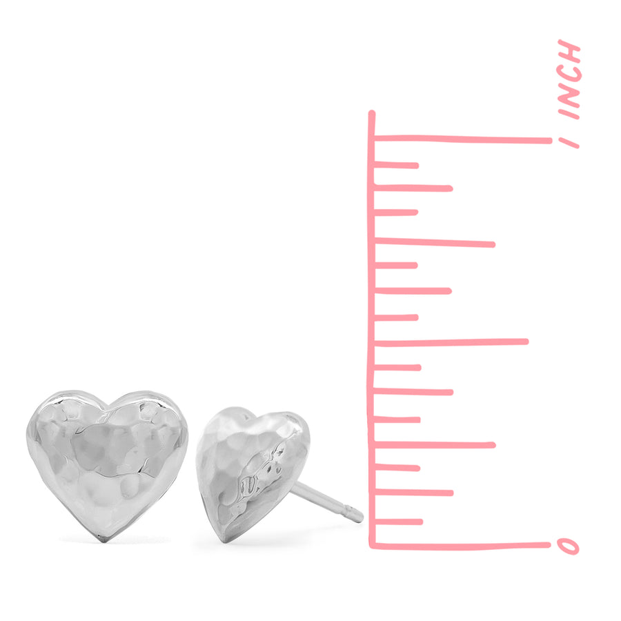 Hammered Heart Studs (ES 2788)