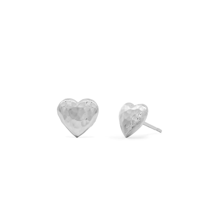 Hammered Heart Studs (ES 2788)