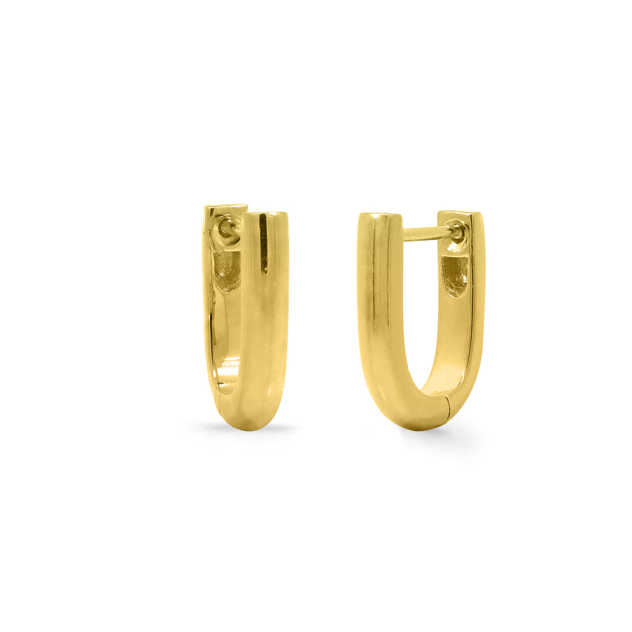 U-Shape Huggie Hoops with Sterling Silver and Gold (LA(G) 9170)