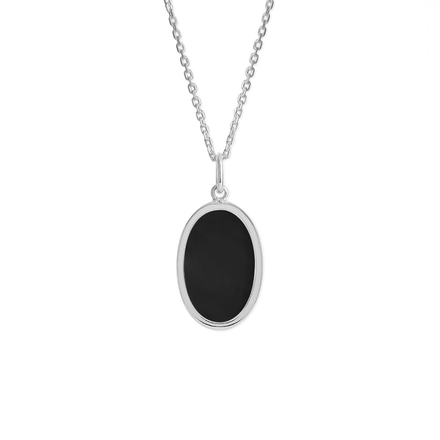 Alina Oval Bezel Pendant Necklace with Stone (N 4497)
