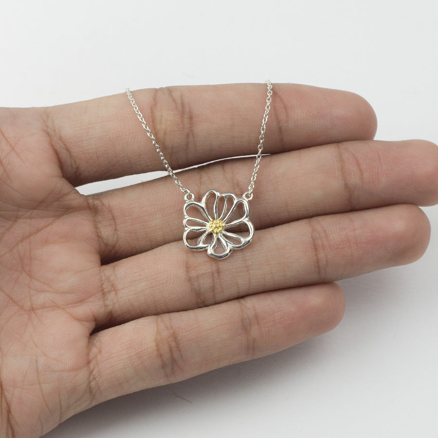Daisy Flower Necklace with 14K Gold (NA 1915)
