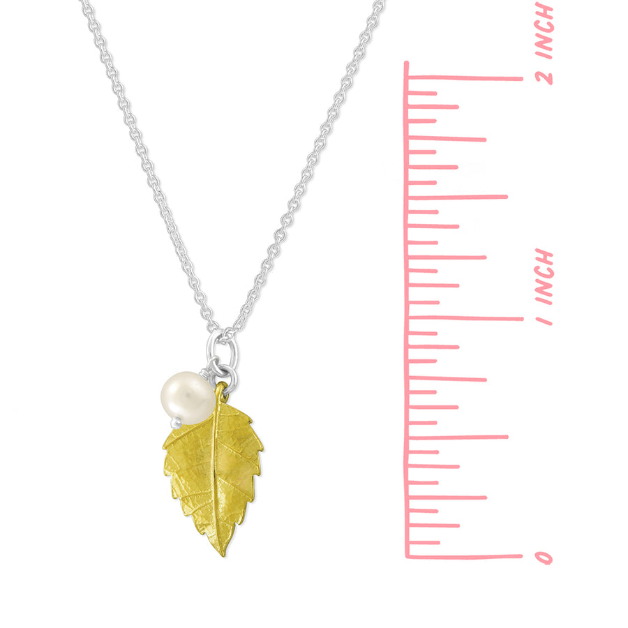 Leaf and Pearl Necklace (NA 2712PRL, NAG 2712PRL)