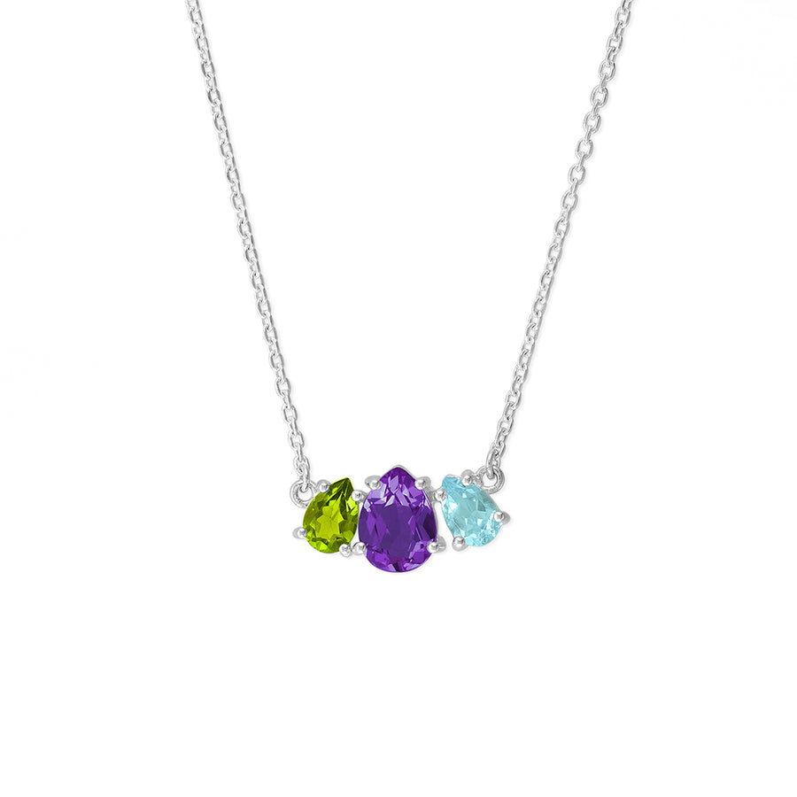 Triple Pear Gemstone Necklace (NF 565)