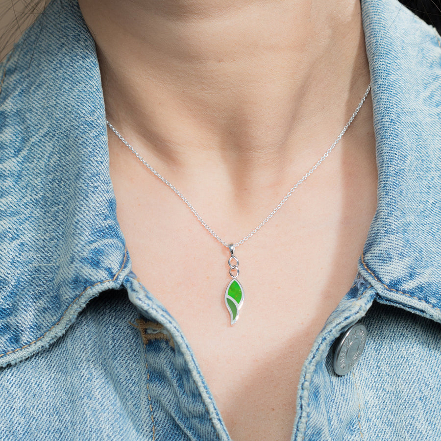 Leaf Flow Necklace with Stone (N 4507GTQ/GR)