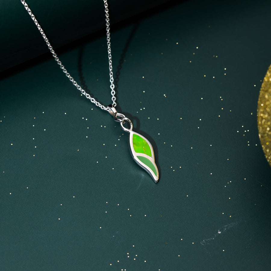 Leaf Flow Necklace with Stone (N 4507GTQ/GR)