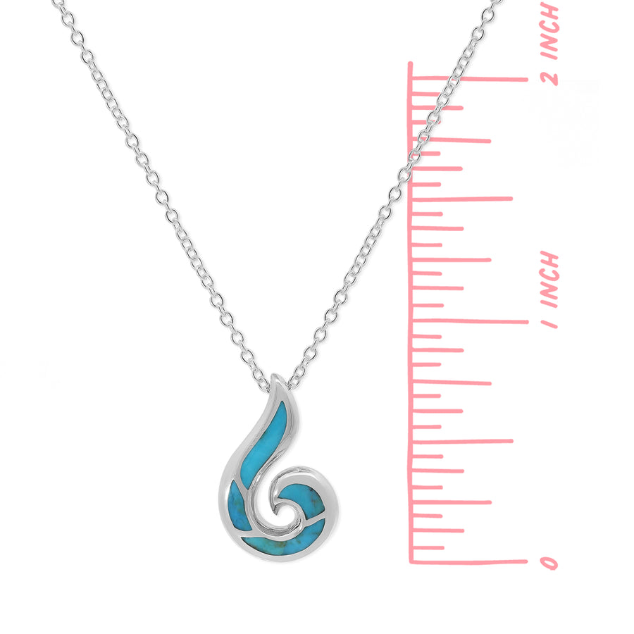 Tidal Spiral Necklace with Turquoise (N 4509TQ)