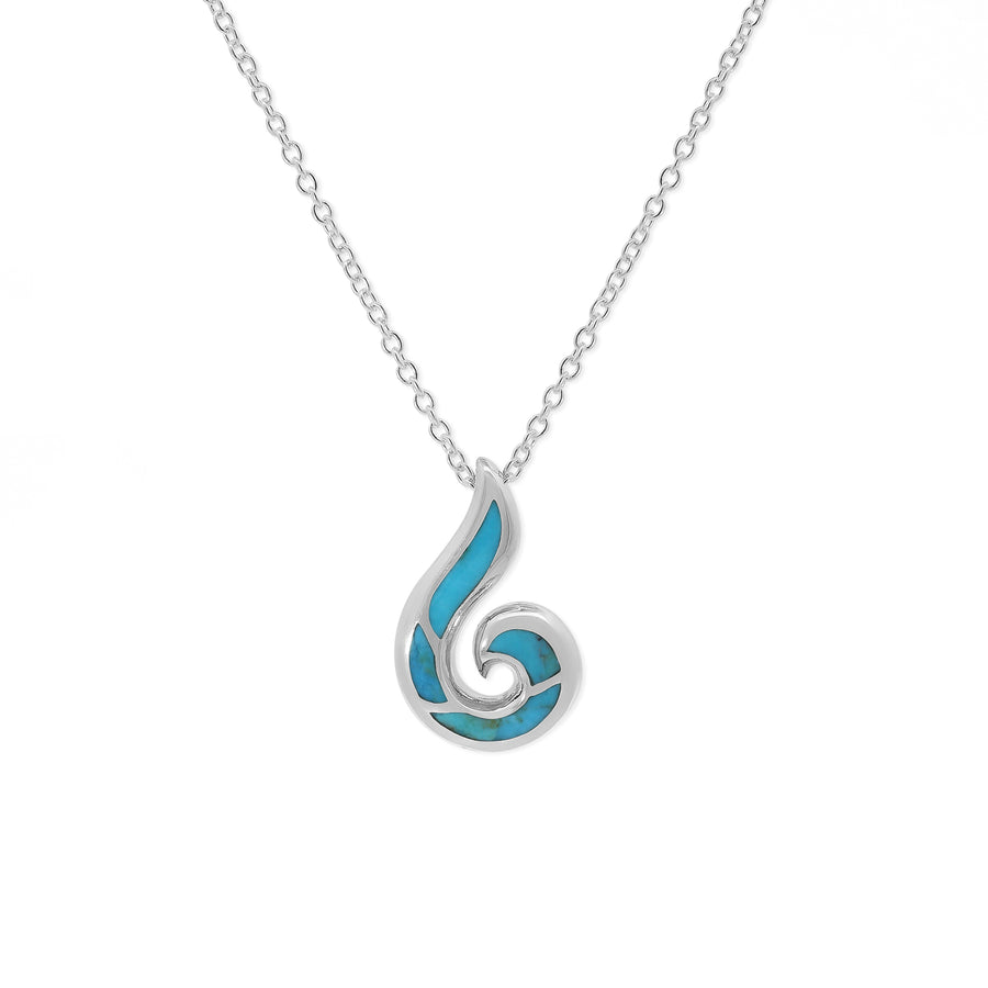 Tidal Spiral Necklace with Turquoise (N 4509TQ)