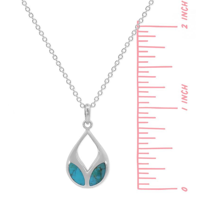 Leaf Petal Necklace with Turquoise (N 4531TQ)