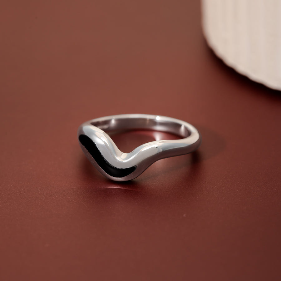 Ripple Curve Ring with Stone (RA 2395)