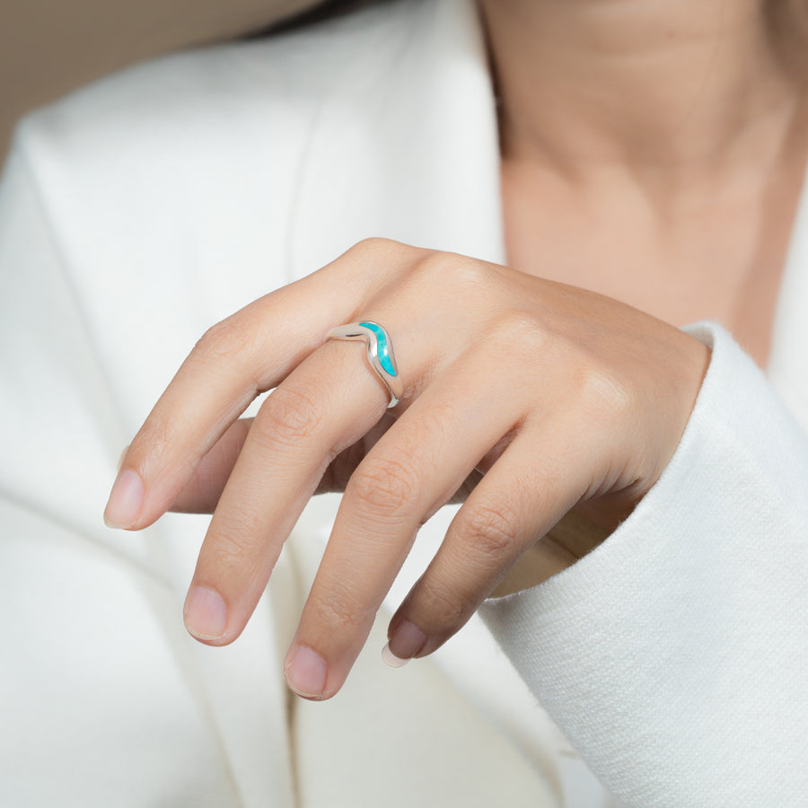 Ripple Curve Ring with Stone (RA 2395)