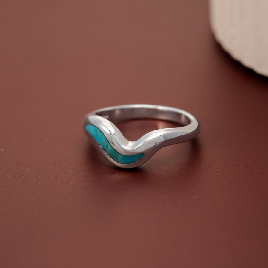 Ripple Curve Ring with Stone (RA 2395)