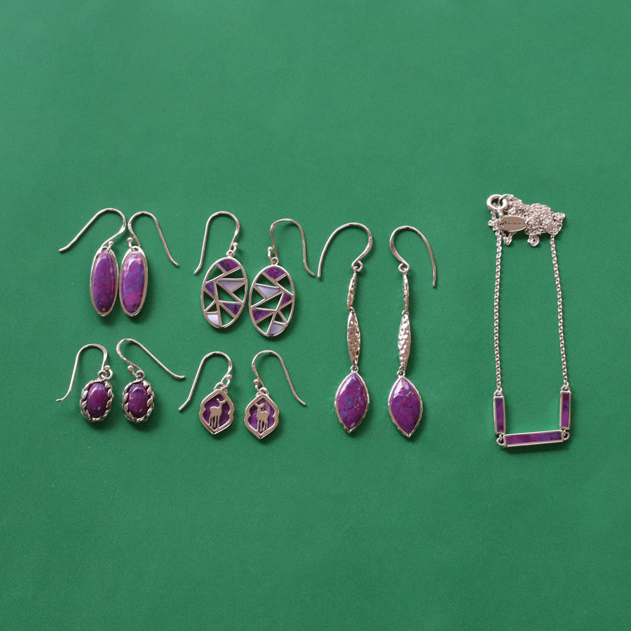 Oval Dangle Earrings with Stone ( CDB 4008PUTQ)