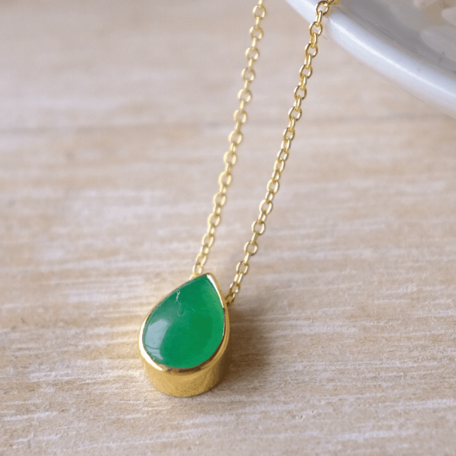 Treasured Teardrop Pendant Necklace with Sterling Silver and Gold (NA(G) 9147)