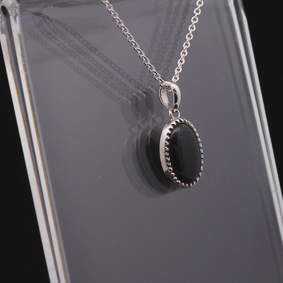 Oval Necklace with Stone (N 4287OX)