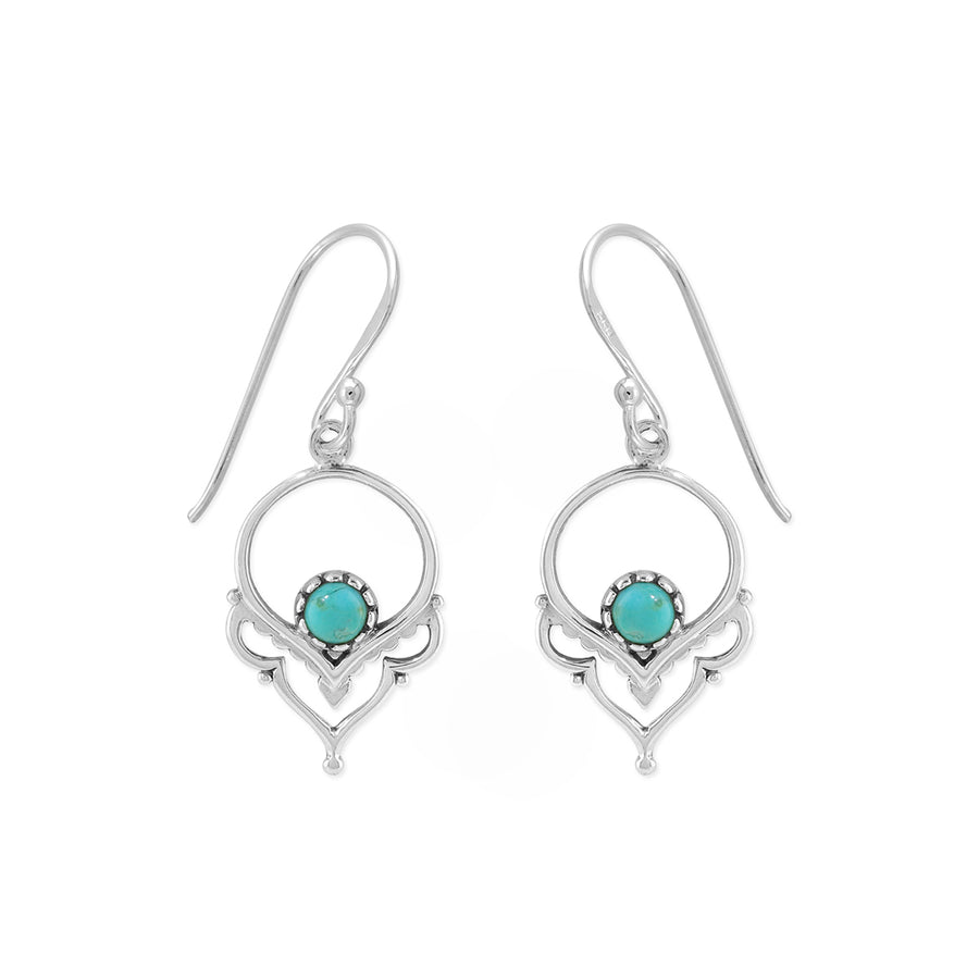 Floral Gemstone Dangle Earrings (CDB 4446TQ)
