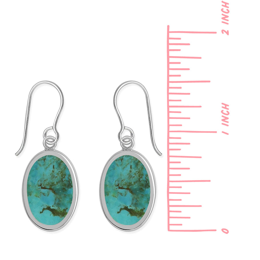 Boma Jewelry Earrings Turquoise Alina Oval Bezel Earrings with Stone