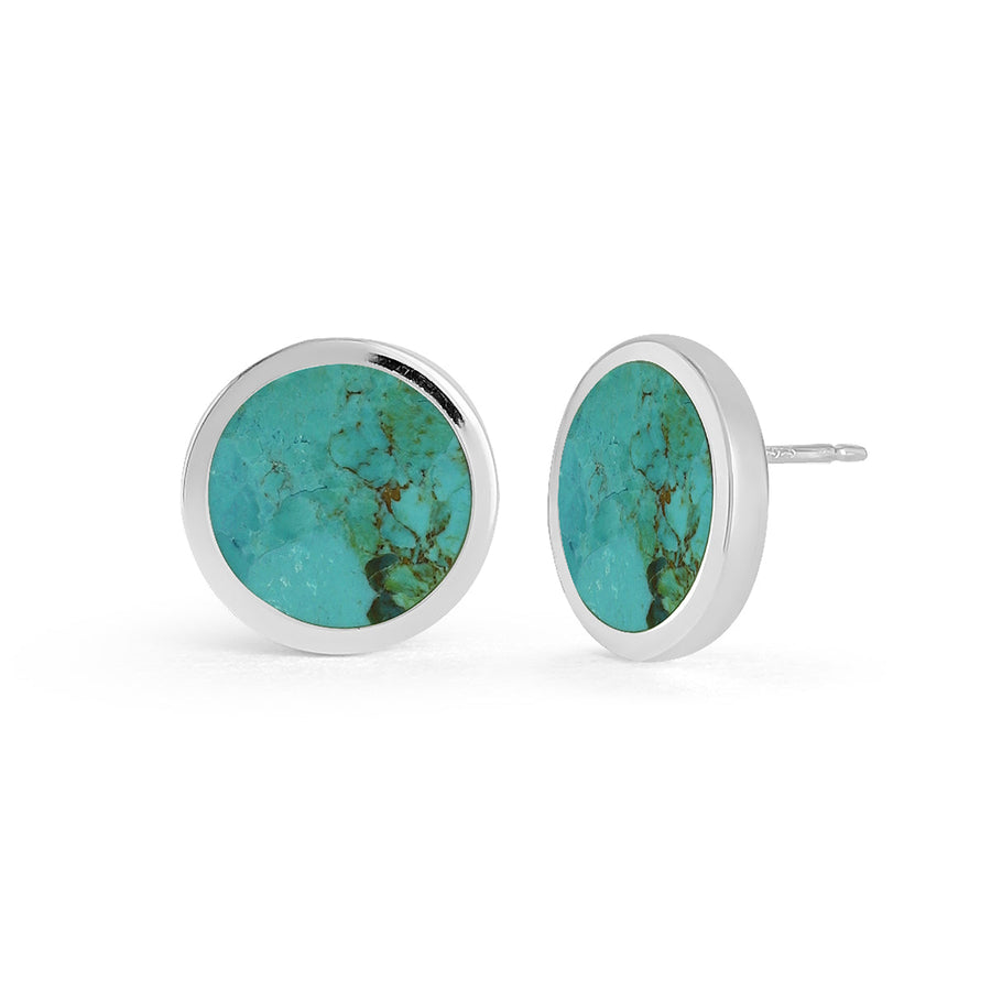 Boma Jewelry Earrings Turquoise Alina Circle Bezel Earrings with Stone