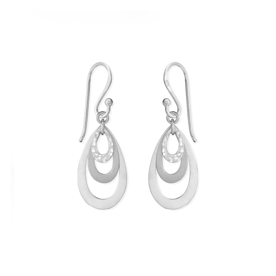 Triple Hammered and Matte Earrings (EDA 1709)