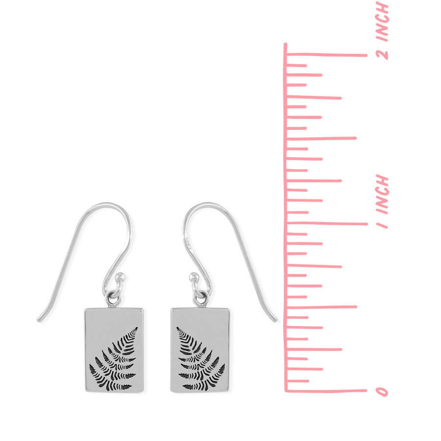 Fern Rectangle Dangle Earrings (EDB 4457)