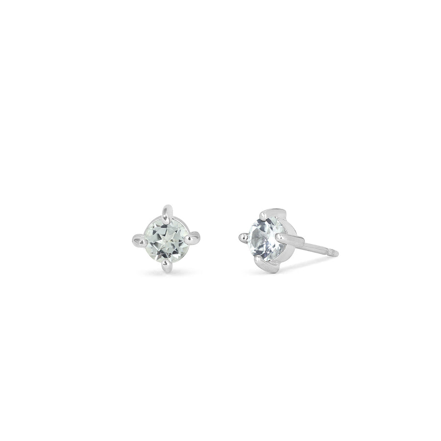 Boma Jewelry Earrings White Topaz Colored Gemstone Studs