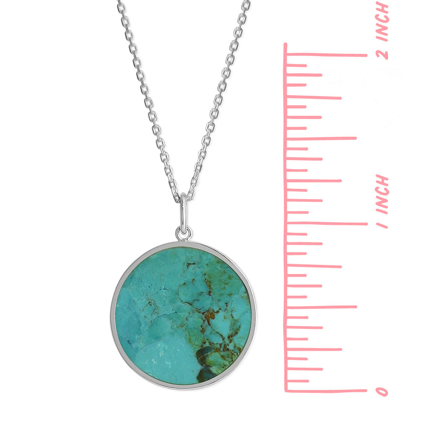 Boma Jewelry Necklaces Turquoise Alina Circle Bezel Pendant Necklace with Stone