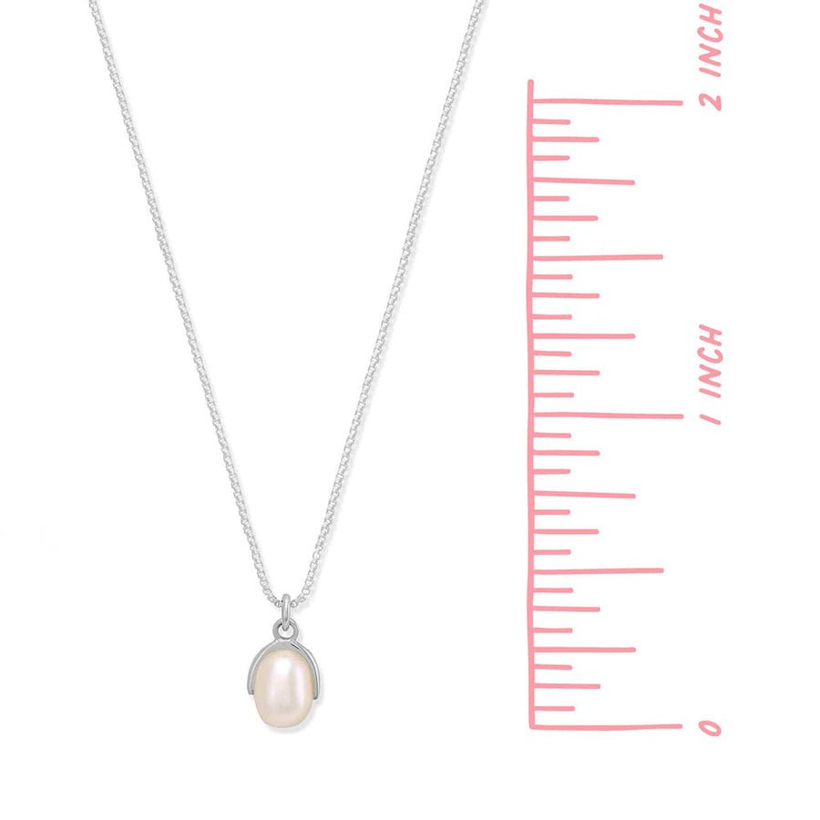 14k gold vermeil with Pearl pendant Necklace