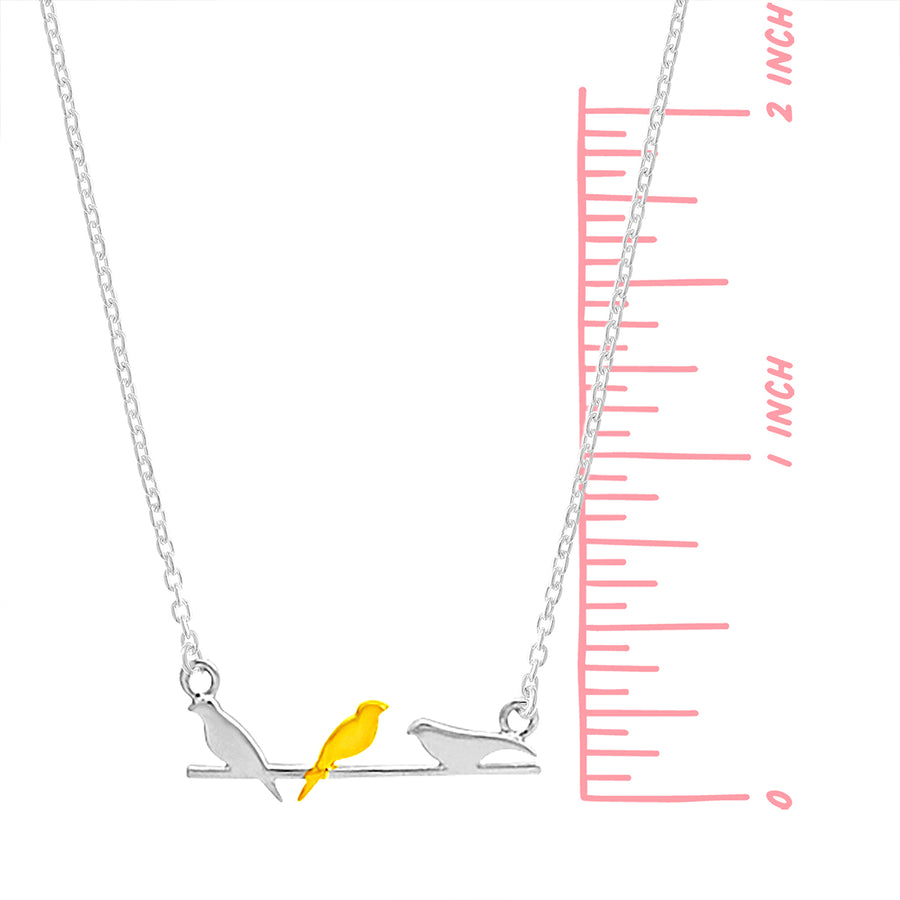 Gold Vermeil Birds Necklace (NA 2188)