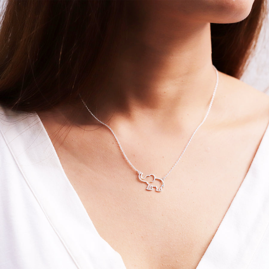 Elephant Outline Necklace (NA 2368)