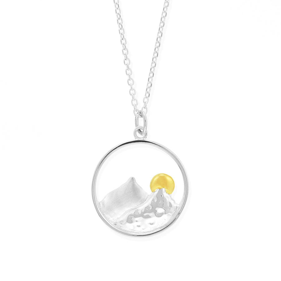 Moutain and Gold Moon Necklace (NA 2369)