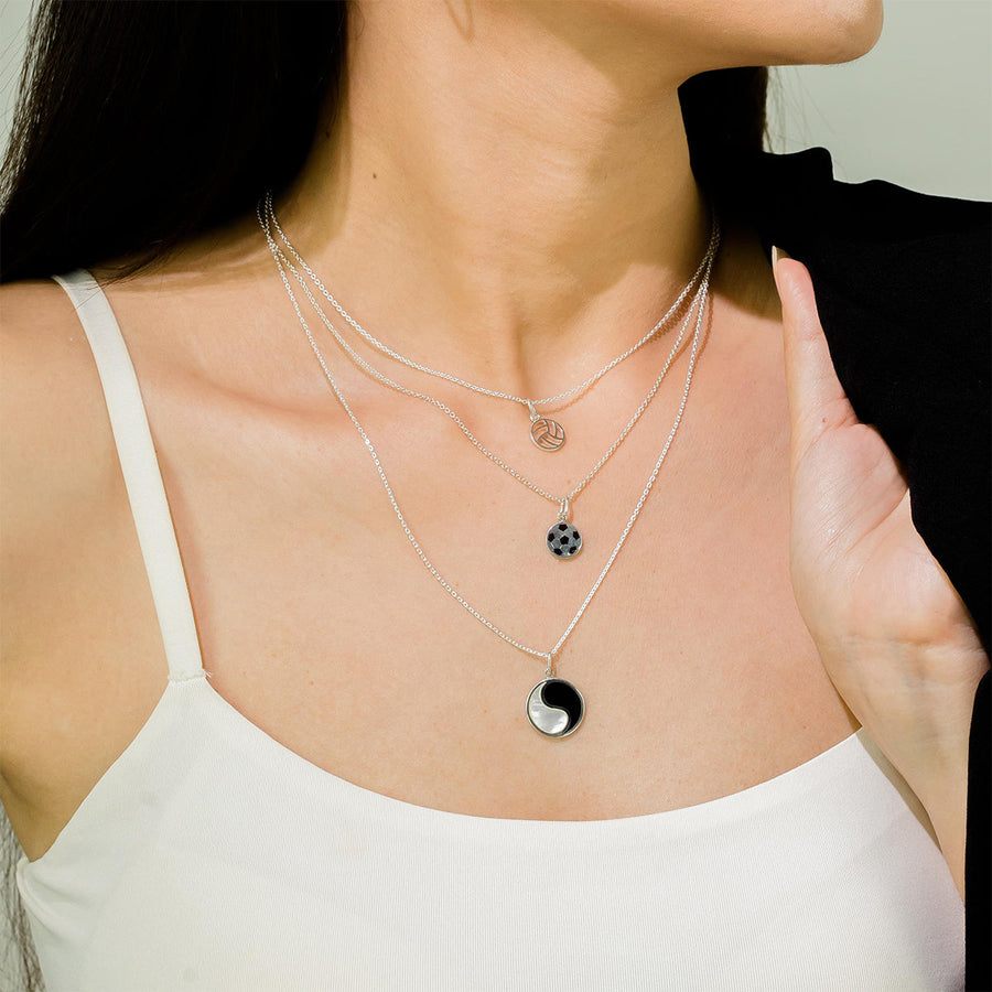 Boma Jewelry Necklaces Onyx/Mother of Pearl Alina Yin Yang Pendant Necklace with Stone
