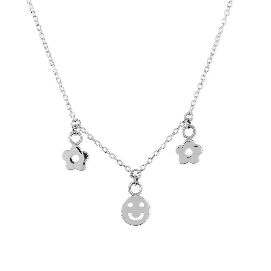 Happy Face & Flower Necklace (NA 2665)