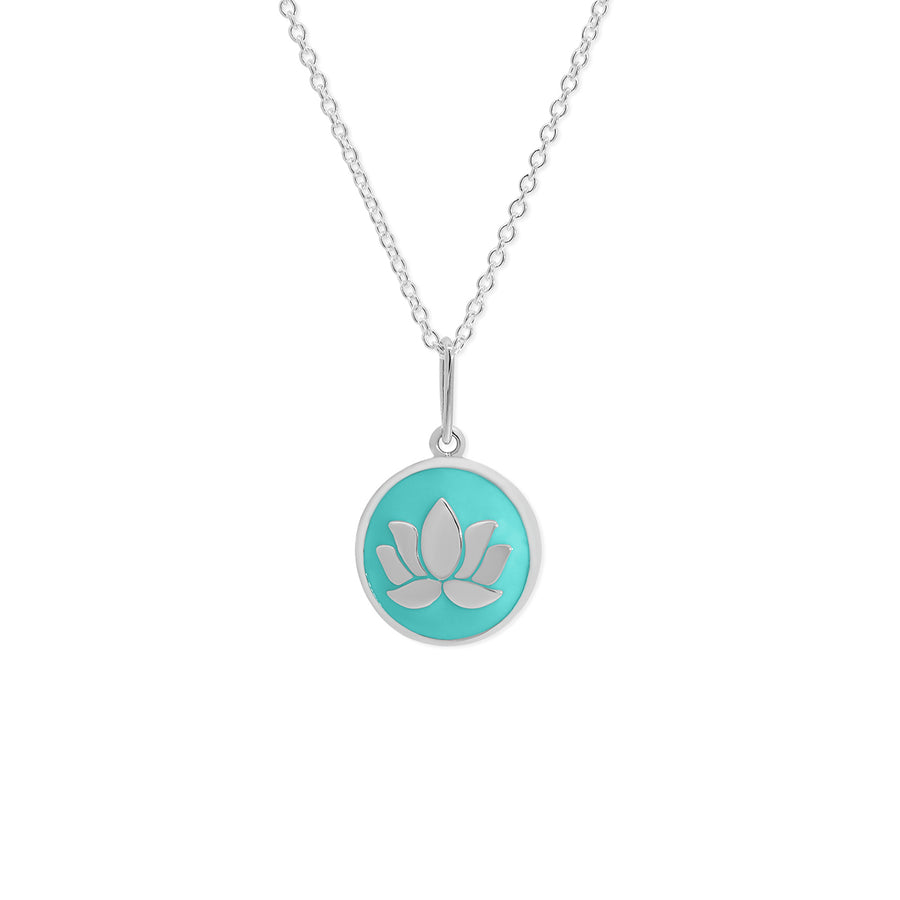 Lotus Necklace with Color (NA 2670GR)
