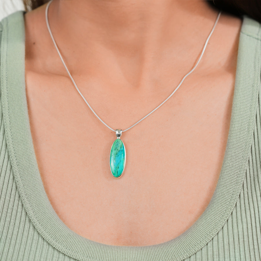 Oval Turquoise Necklace (NB 335A TQ)