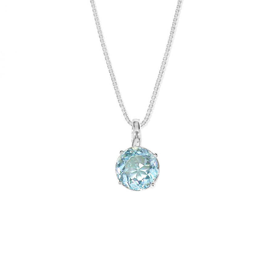 Boma Jewelry Necklaces Blue Topaz Marquise Gemstone Necklace 