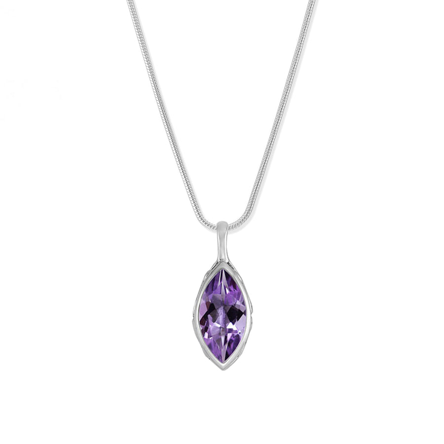 Boma Jewelry Necklaces Amethyst Marquise Gemstone Necklace 